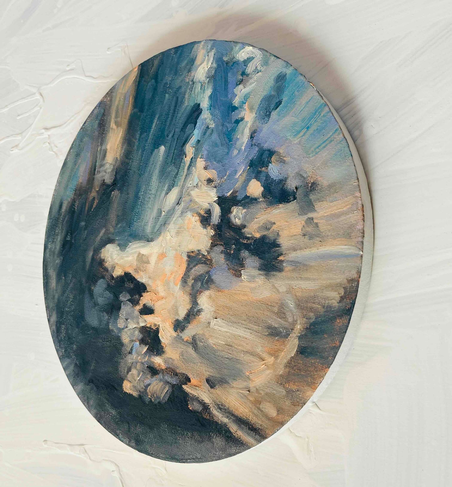 原画・油彩「Khaos」絵画・直径30㎝・アート・丸形キャンバス