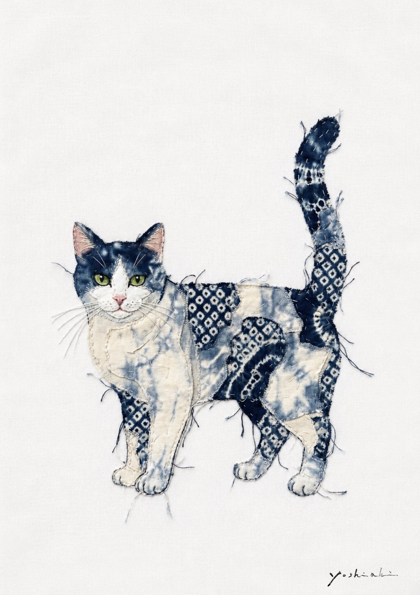 FABRIC MEMORY - Indigo Cat #1
