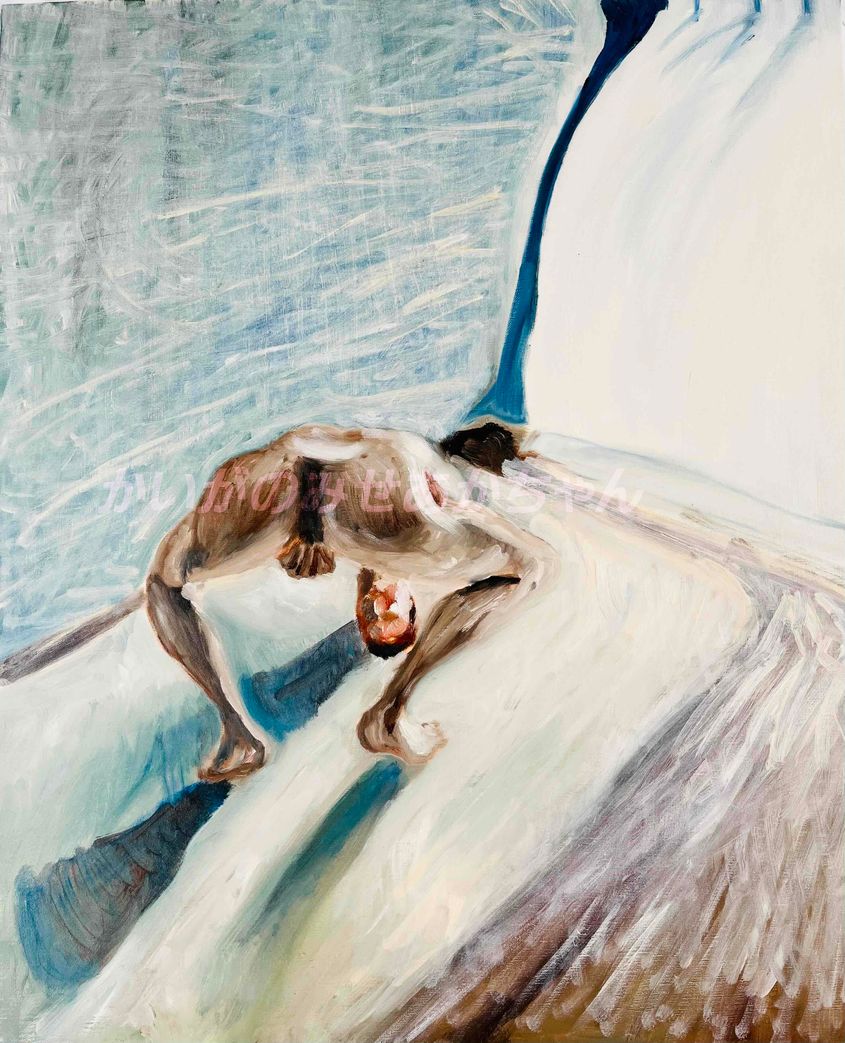原画・油彩「しんちゃん!」絵画・F15(53×65㎝)アート・キャンバス
