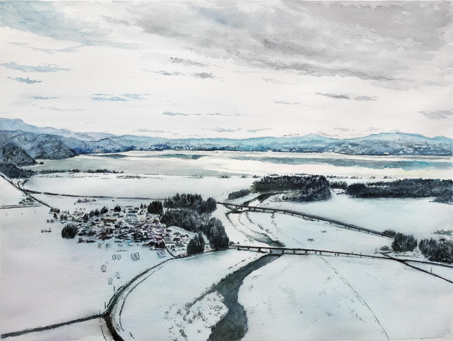 雪景色を望む