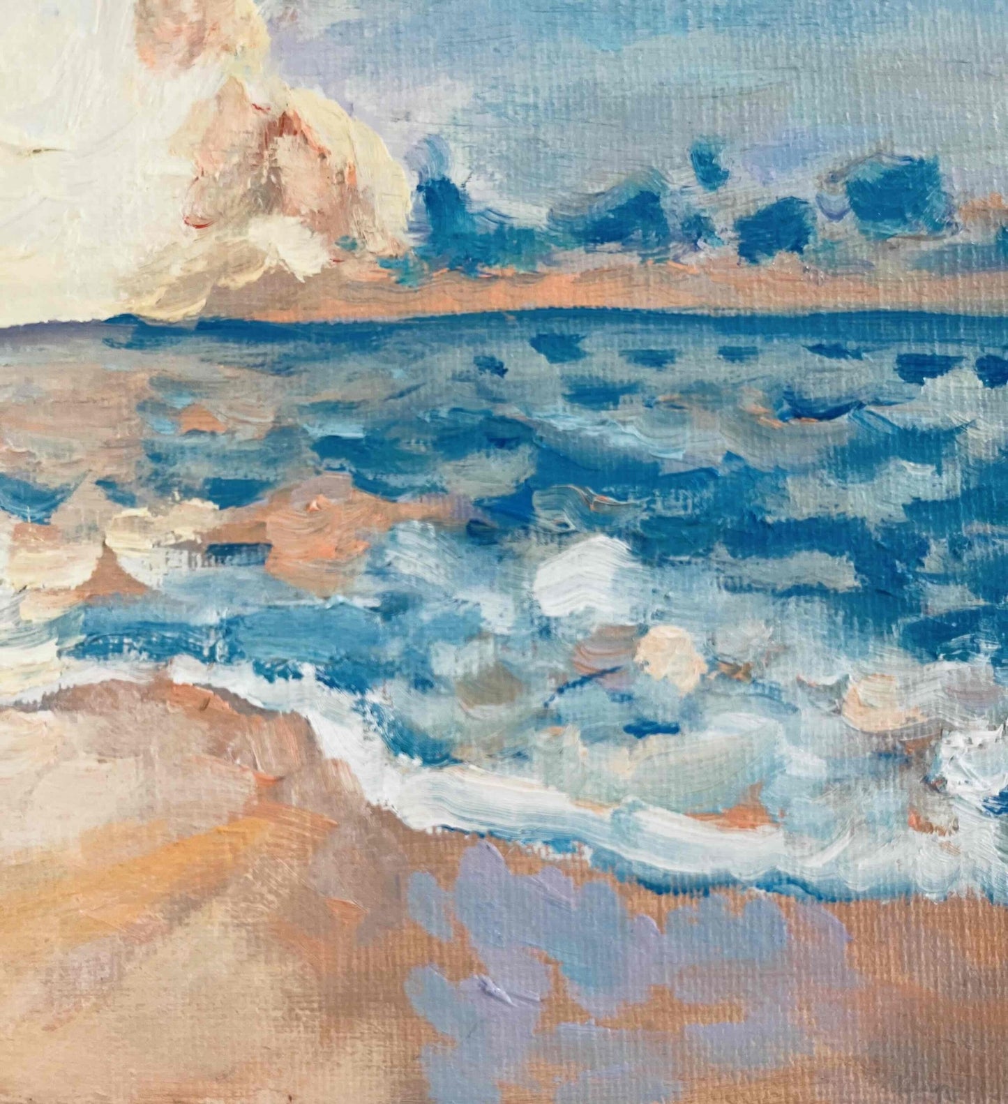 原画・油彩「朝の海 20266」絵画・サムホール(16×23㎝)アート・キャンバス - FROM ARTIST