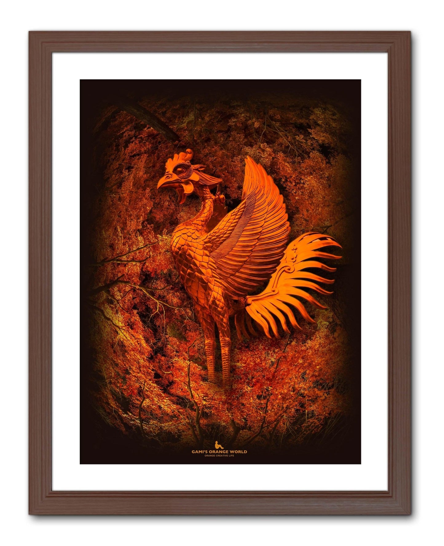 【額付アート写真/A3ノビ】ORANGE GOLD PHOENIX(橙金の鳳凰) - FROM ARTIST