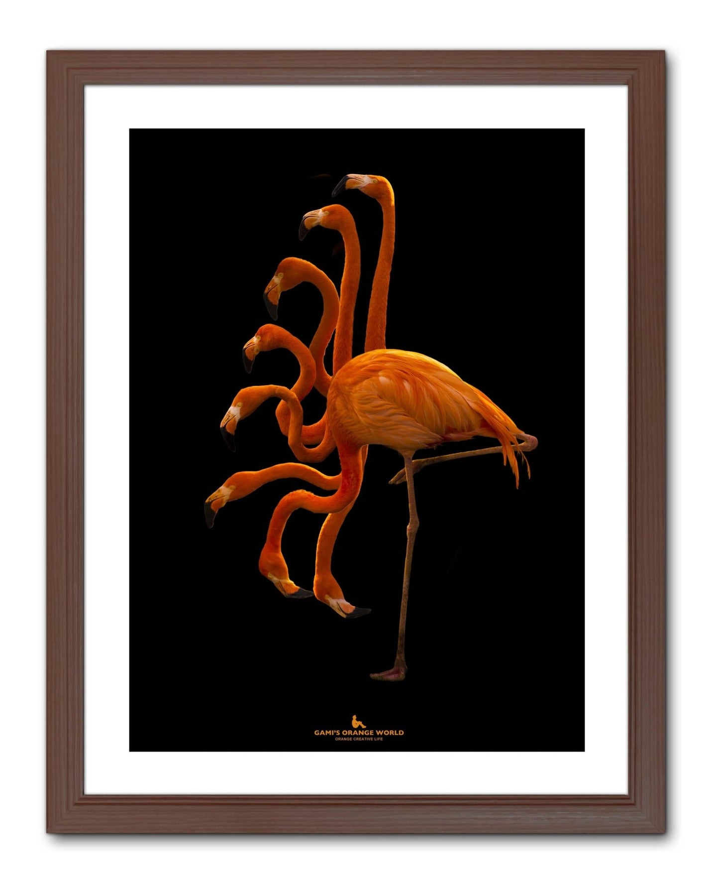 【額付アート写真/A3ノビ】STILLNESS AND MOTION IN FLAMINGO(フラミンゴの静寂と動き) - FROM ARTIST