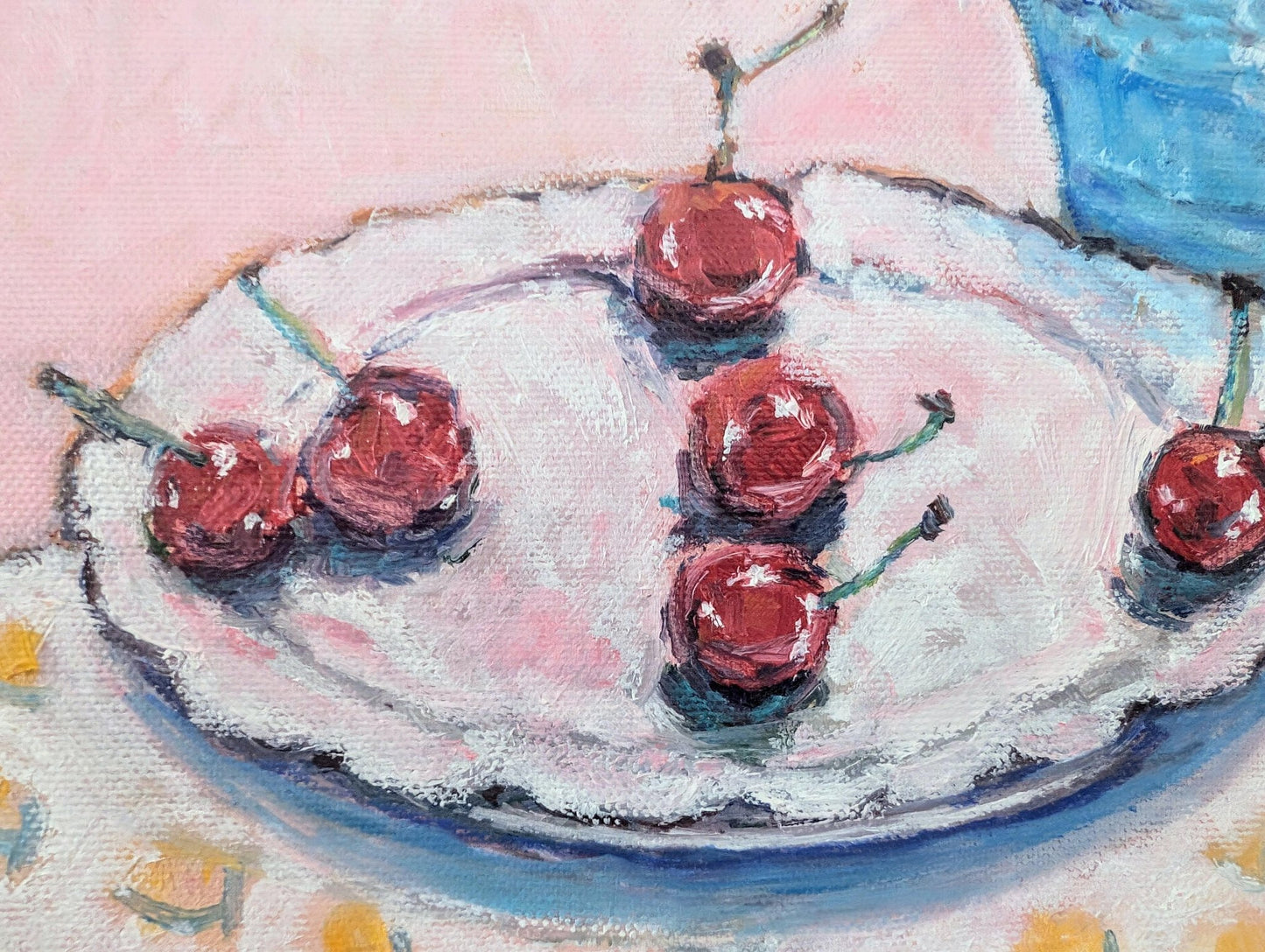 『チェリーとブルーのカップ(Cherries with a blue cup)』 - FROM ARTIST