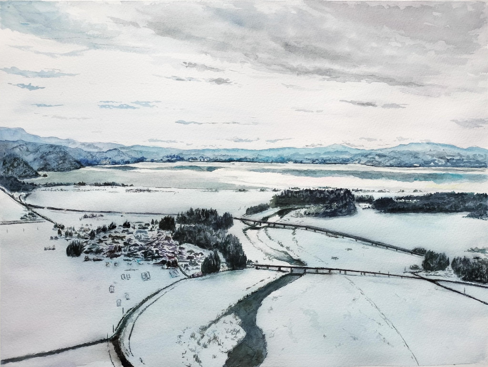 絵画の通販、購入ならFROM ARTIST/作品名：雪景色を望む/作家名：山崎 香住