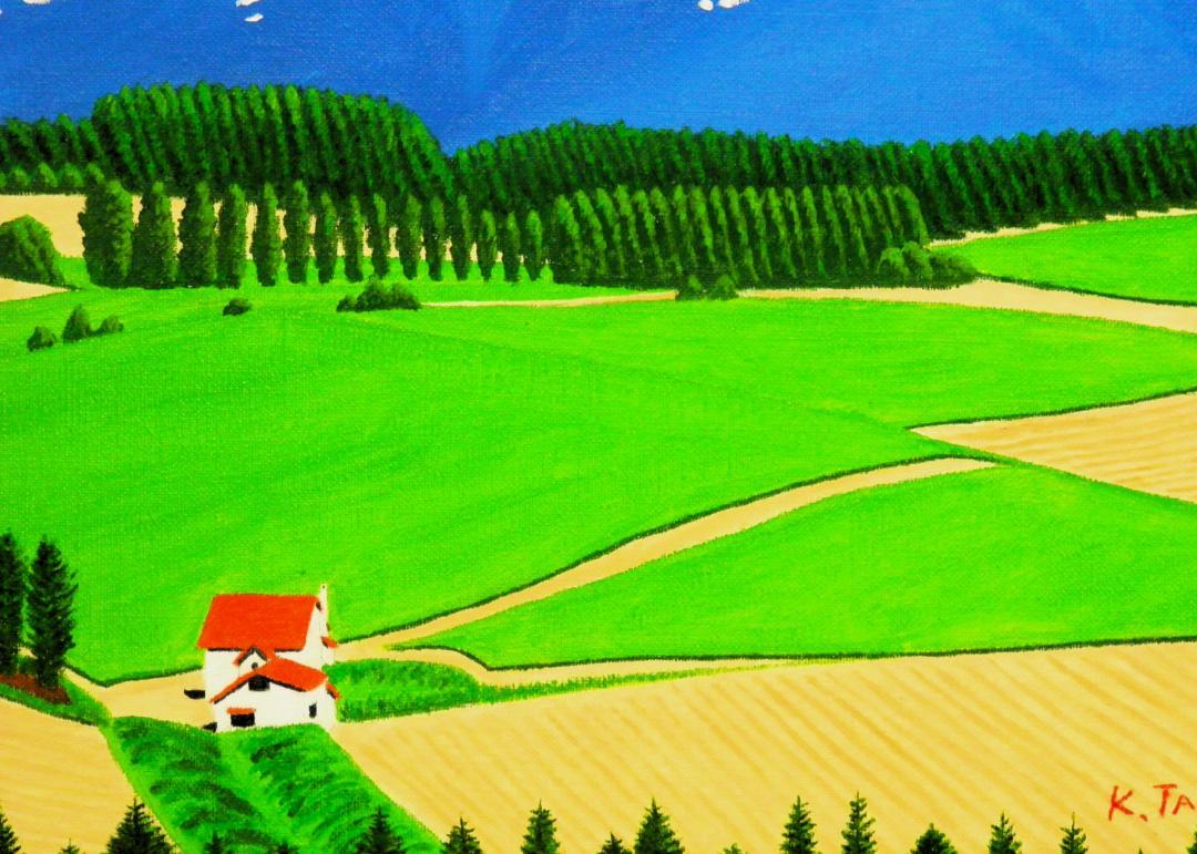 十勝連峰と赤い屋根の家 - FROM ARTIST