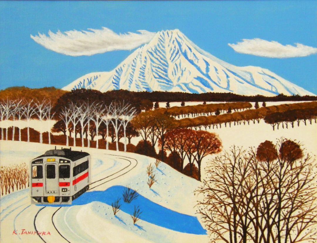 利尻富士 と走る電車 - FROM ARTIST