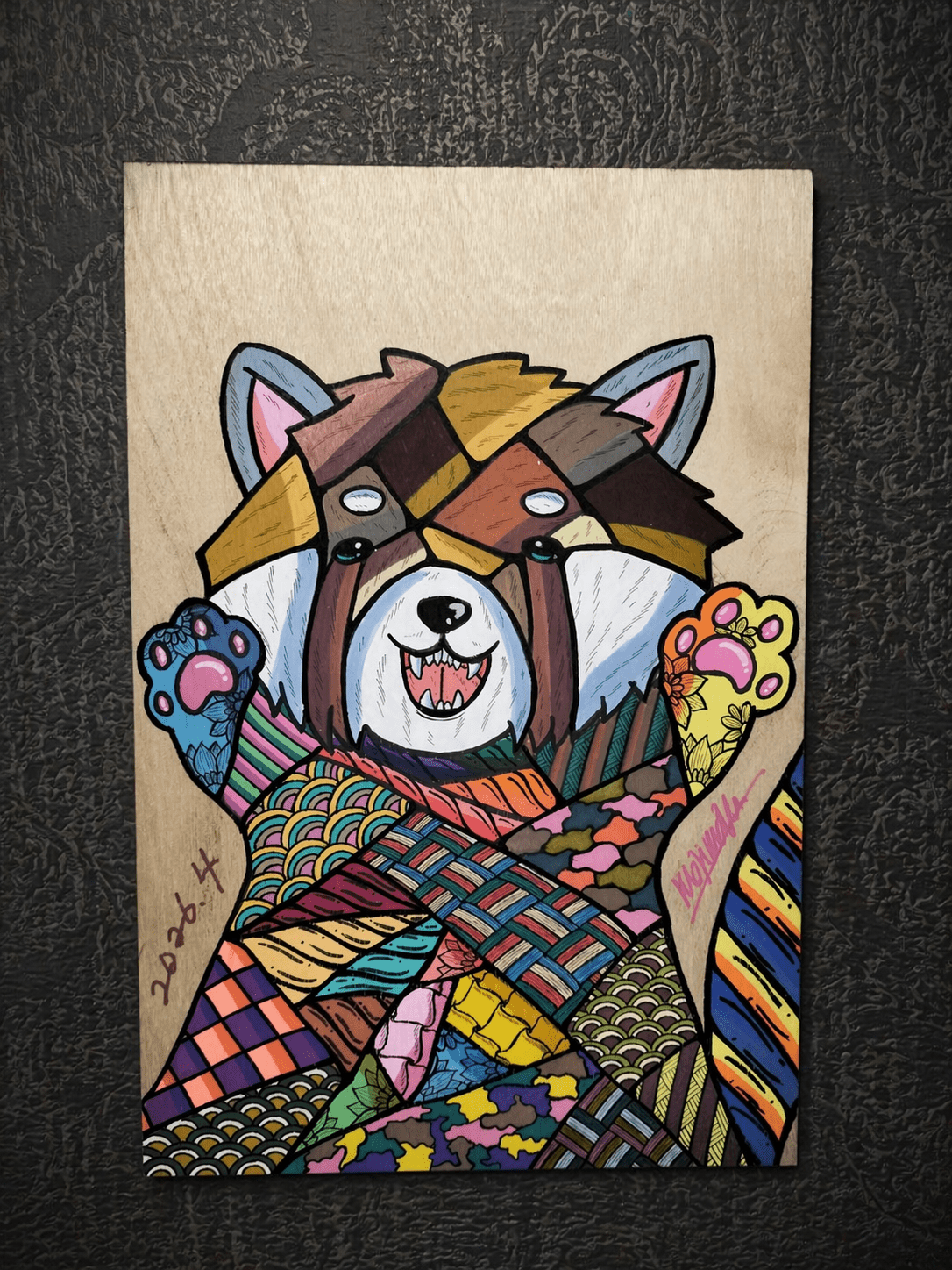 絵画の通販、購入ならFROM ARTIST/作品名：威嚇するレッサーパンダ