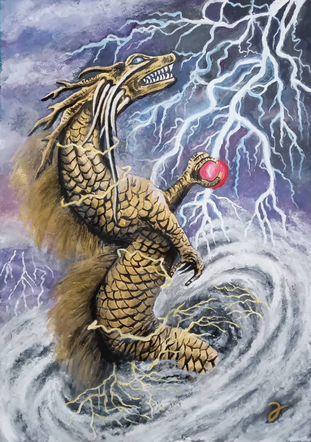 絵画 龍 絵画の通販、購入ならFROM ARTIST/作品名：金龍の閃き/作家名：横山 浩二