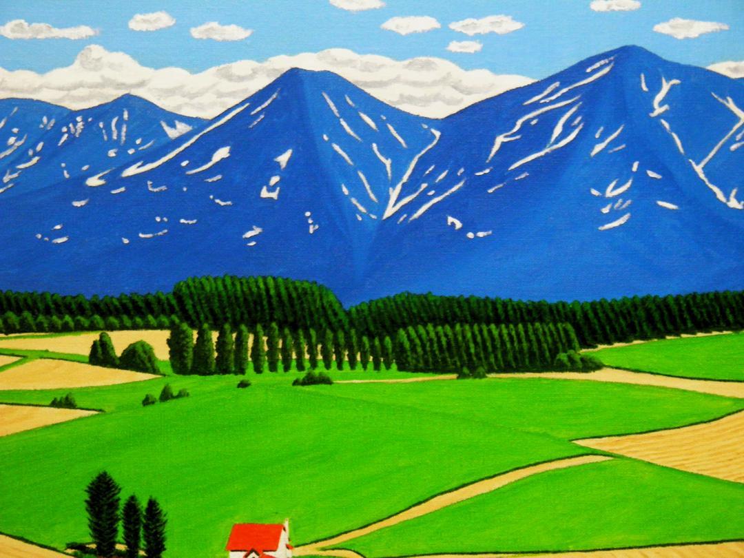 十勝連峰と赤い屋根の家 - FROM ARTIST