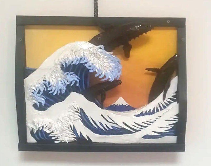 立体絵画の「クジラの波あそび」 - FROM ARTIST