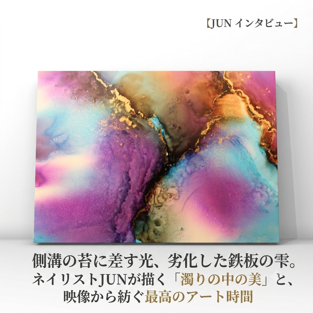 側溝の苔に差す光、劣化した鉄板の雫。ネイリストJUNが描く「濁りの中の美」と、映像から紡ぐ最高のアート時間【JUN インタビュー】 - FROM ARTIST