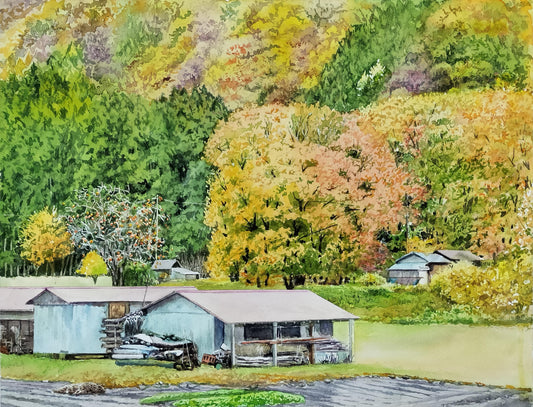 柿の木のある小屋