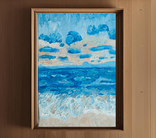 原画・油彩「朝の海６」絵画・サムホール（16×23㎝）・アート・キャンバス - FROM ARTIST