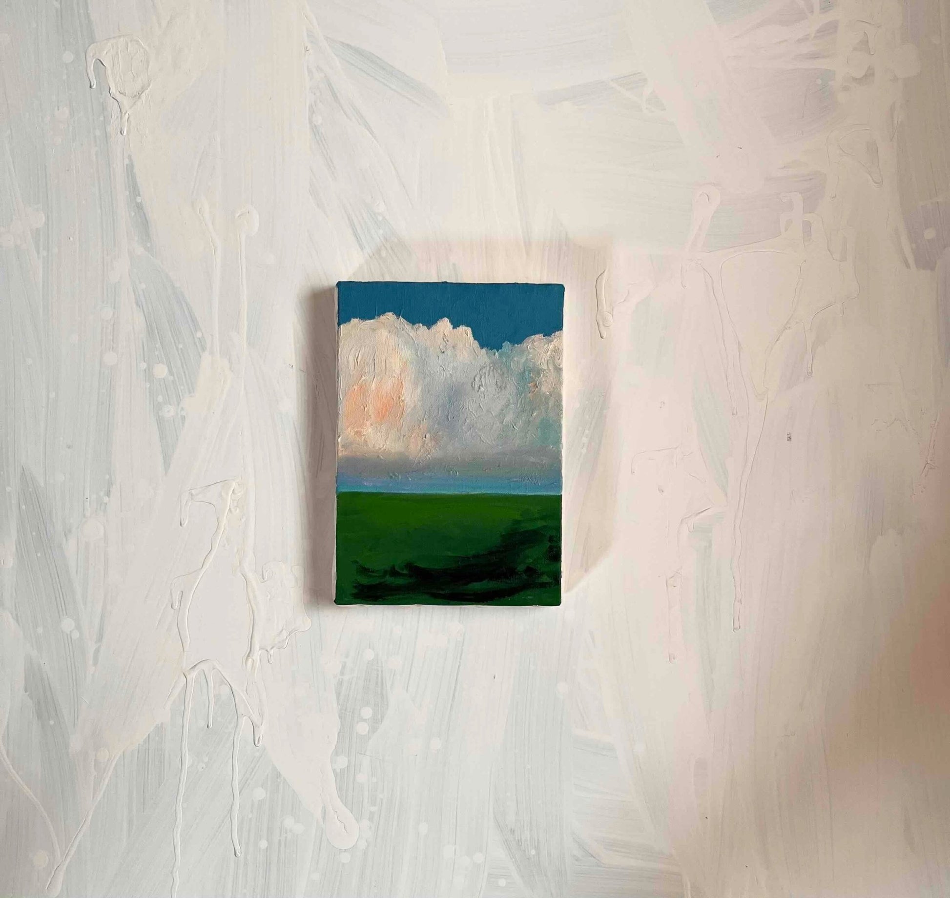 原画・油彩「田園と空」絵画・サムホール（16×23㎝）アート・キャンバス - FROM ARTIST