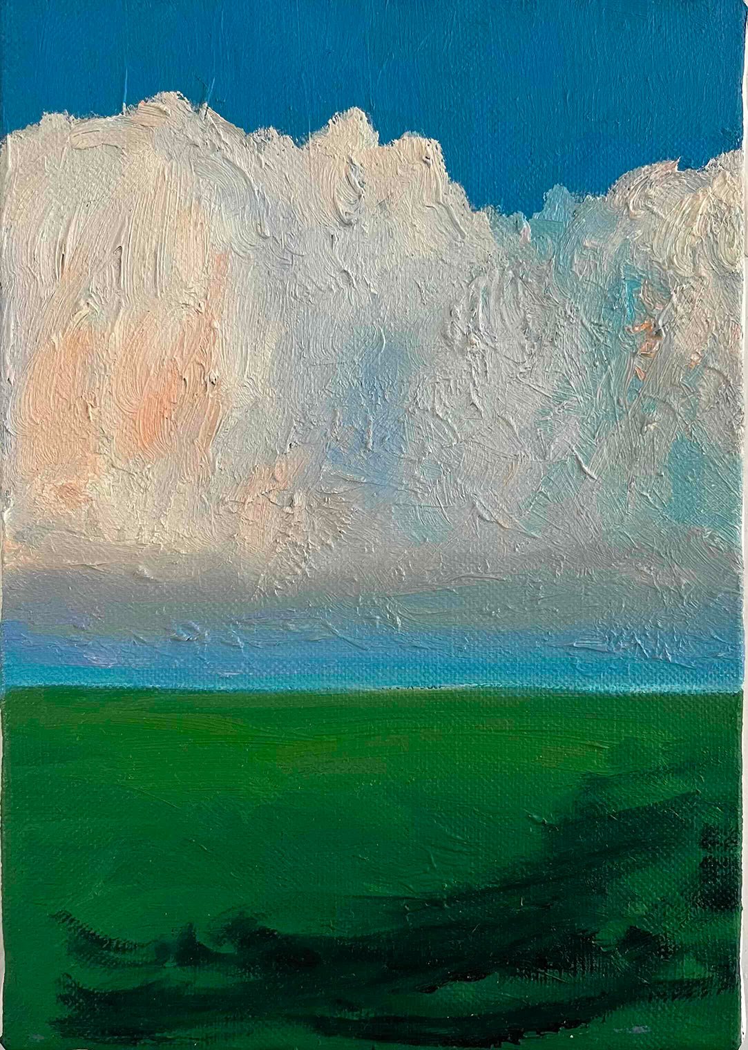 原画・油彩「田園と空」絵画・サムホール（16×23㎝）アート・キャンバス - FROM ARTIST