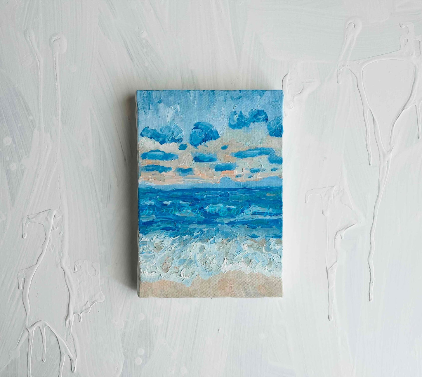 原画・油彩「朝の海６」絵画・サムホール（16×23㎝） - FROM ARTIST