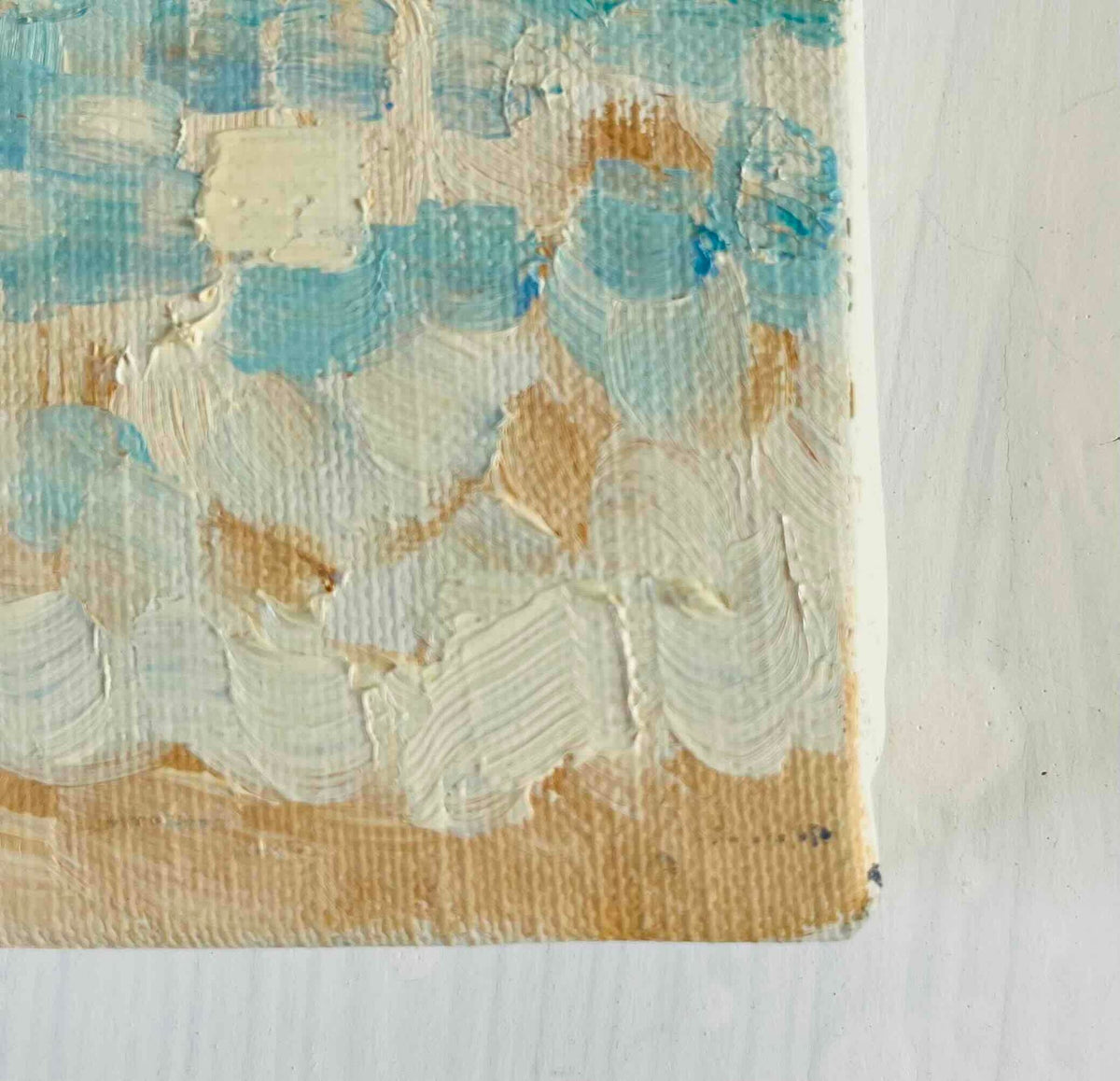 原画　油彩「夏の海」絵画・サムホールサイズ （16×23㎝）アート・キャンバス - FROM ARTIST