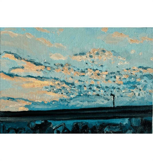 油彩・原画「優しい夕空」絵画・サムホール（16×23㎝）アート・キャンバス - FROM ARTIST