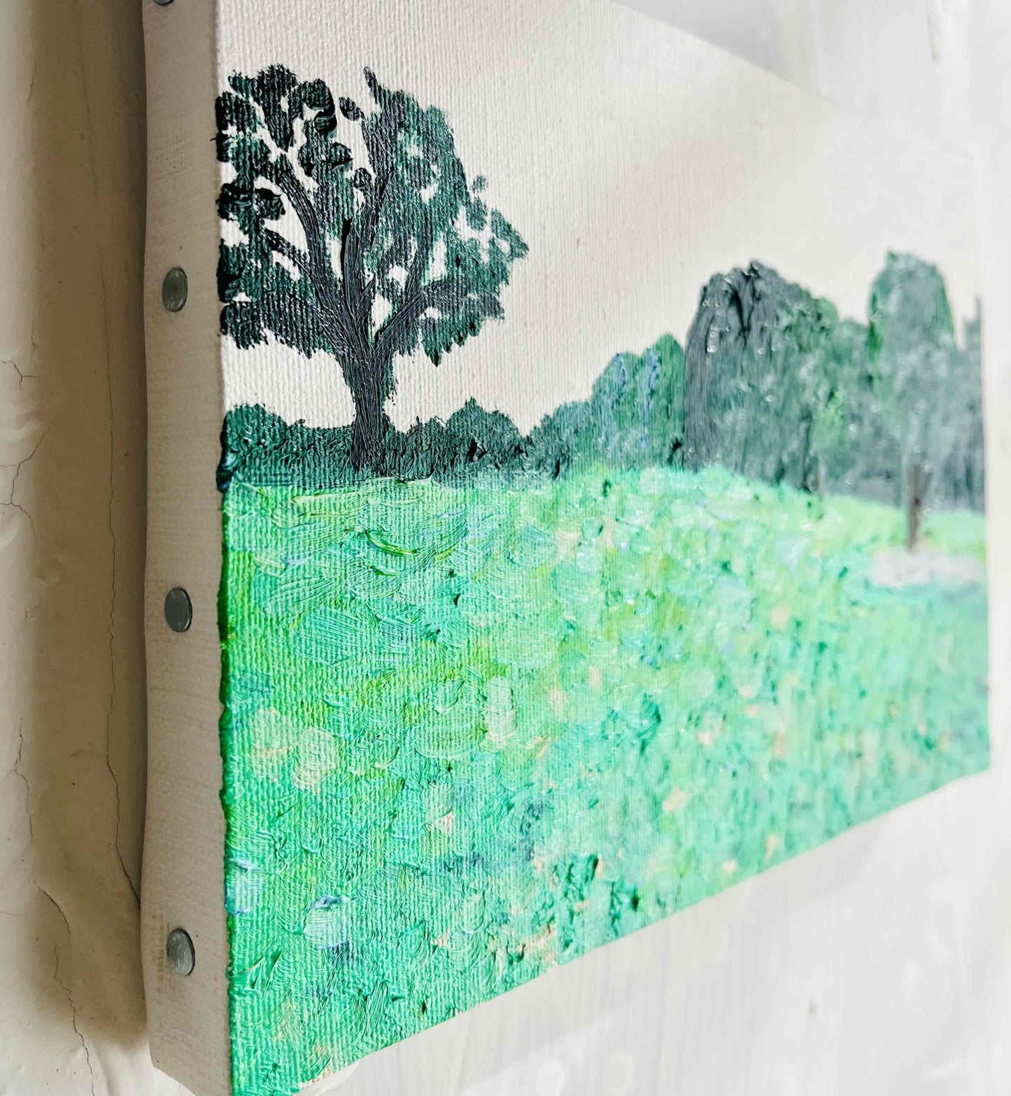 原画・油彩「静かな公園」絵画・サムホール（16×23㎝）アート・キャンバス - FROM ARTIST