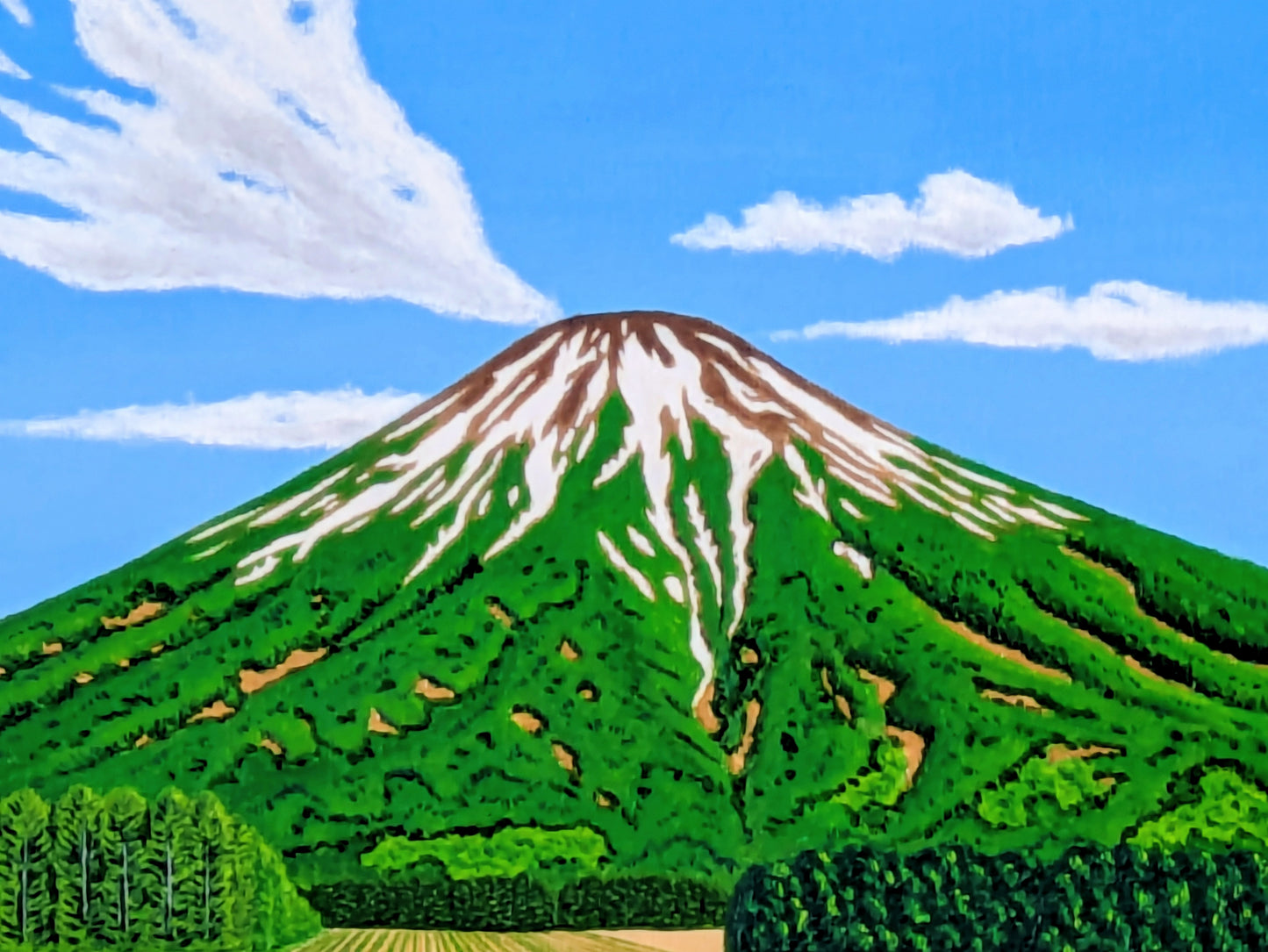 残雪のある羊蹄山