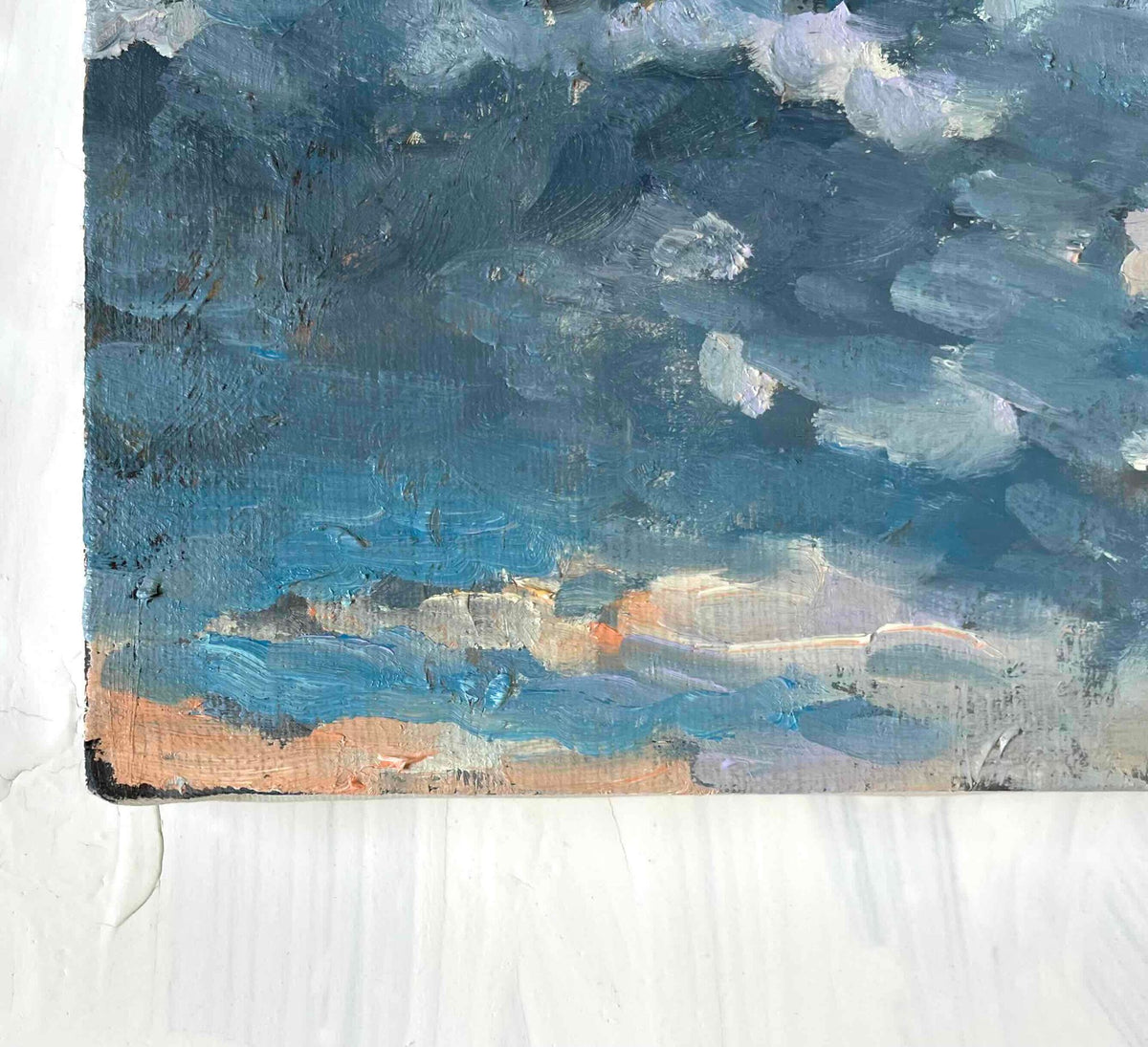 原画　油彩「朝空　20260710」絵画・サムホールサイズ （16×23㎝）アート・キャンバス