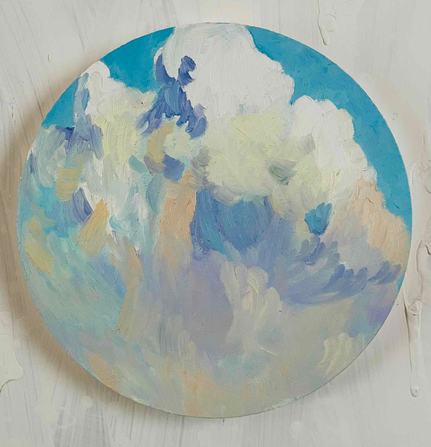 原画・油彩「Genesis」絵画・直径25㎝・アート・丸形キャンバス