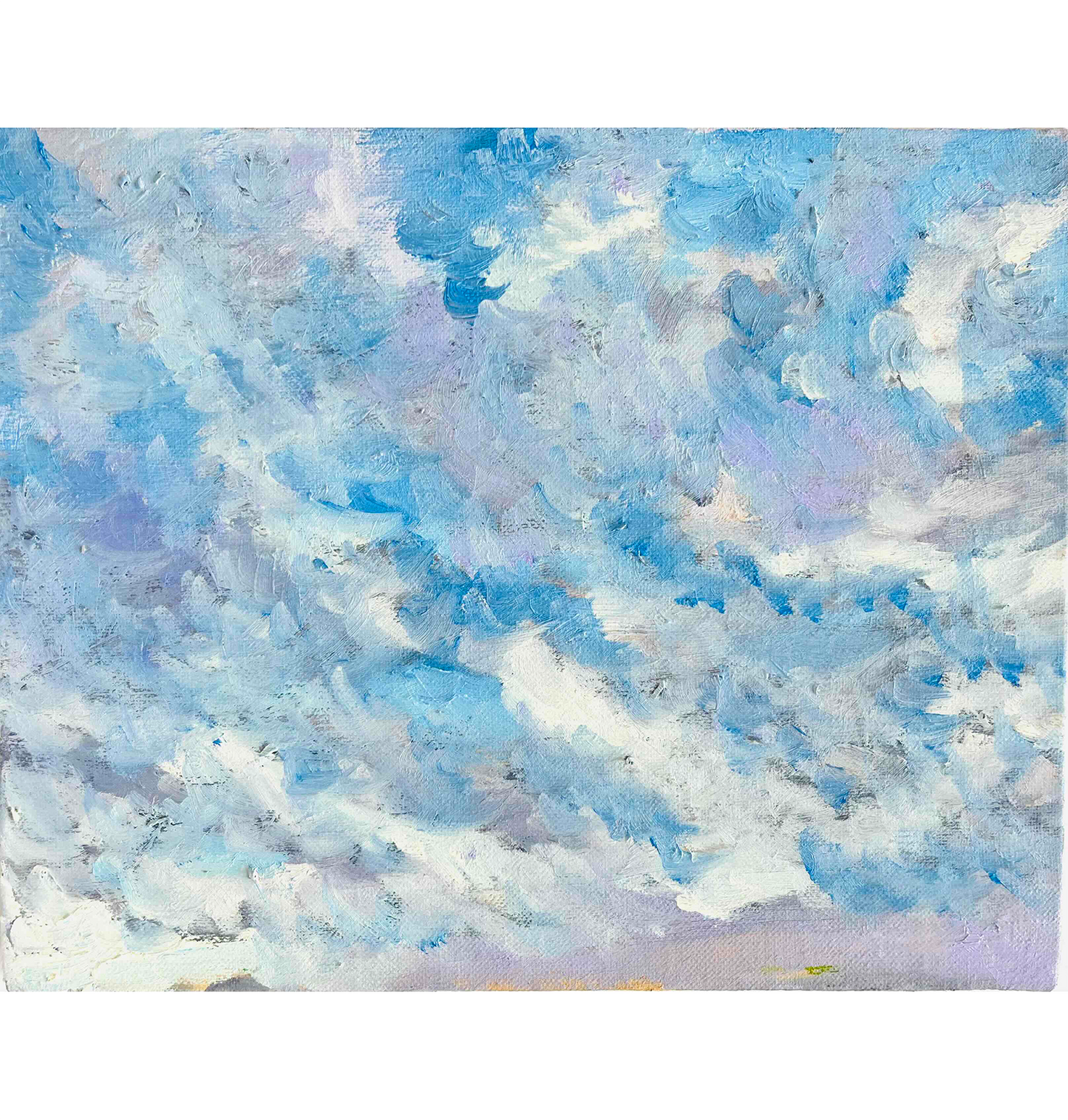 原画　油彩「 朝の空　20260820」絵画・F3（22×27㎝）アート・キャンバス