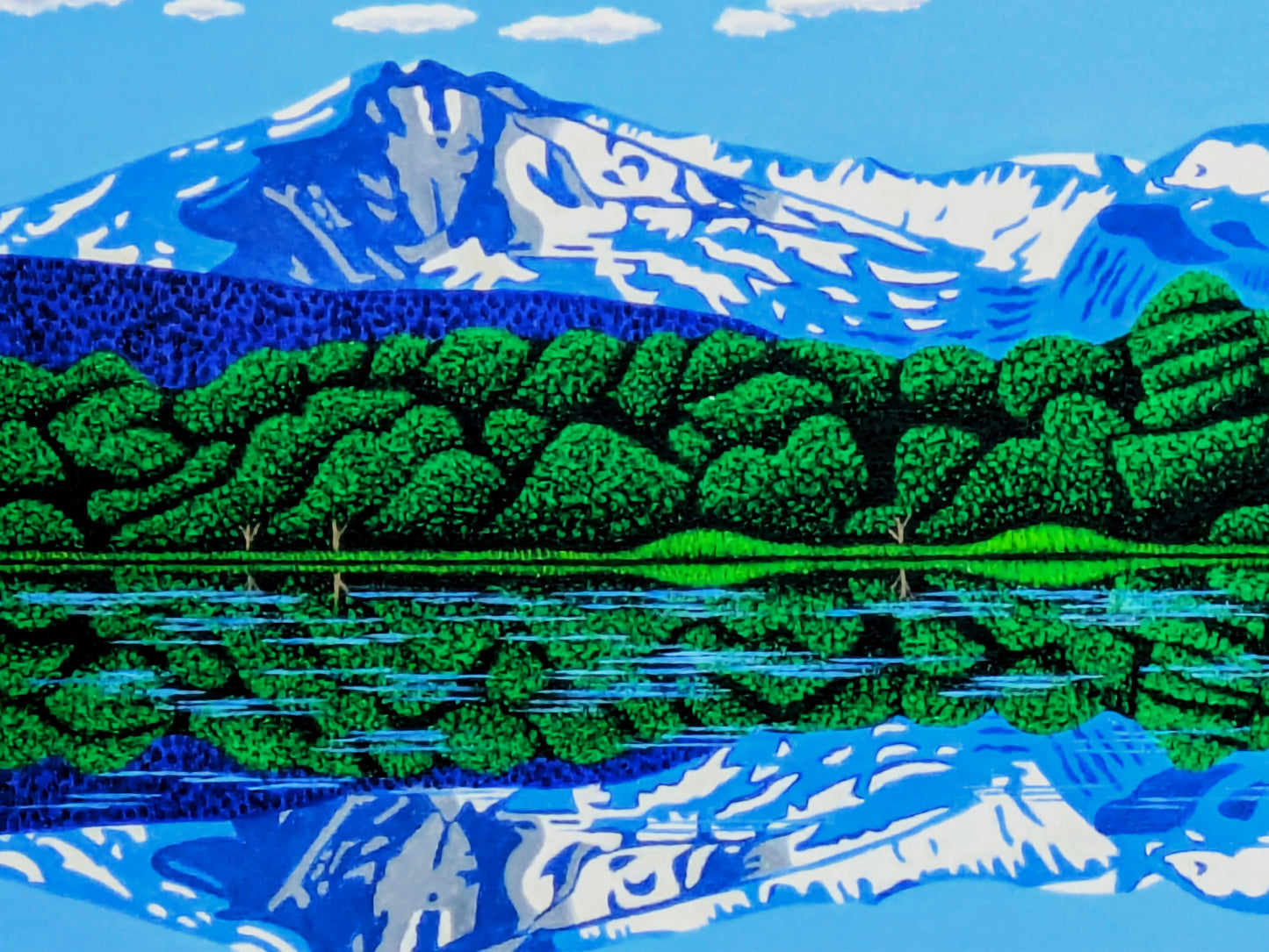 鳥海山と湖