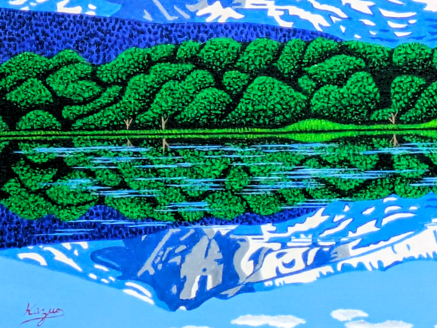 鳥海山と湖