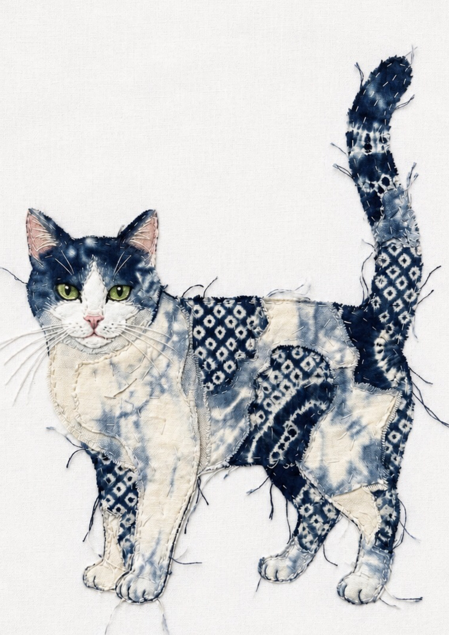 FABRIC MEMORY - Indigo Cat #1