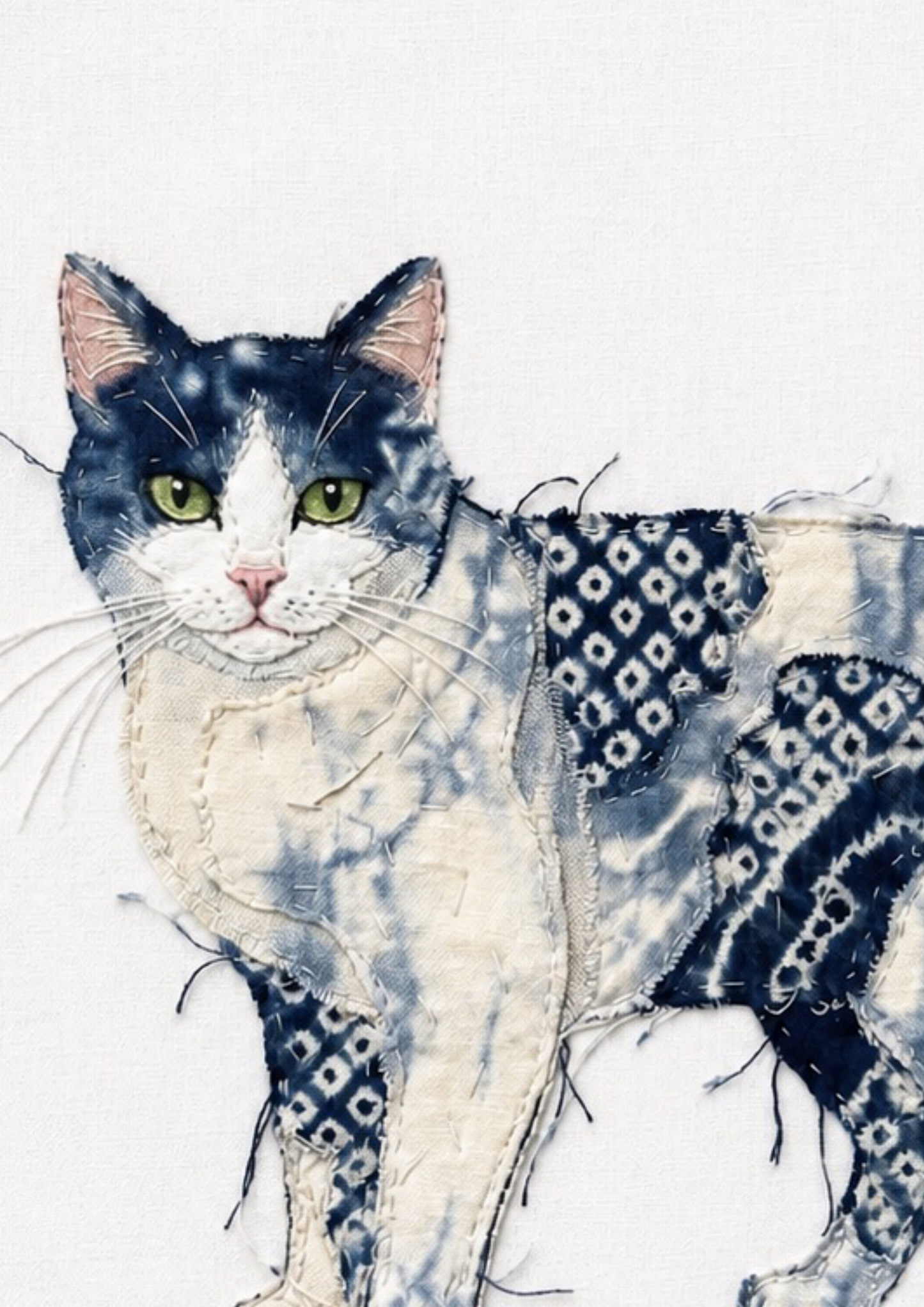 FABRIC MEMORY - Indigo Cat #1