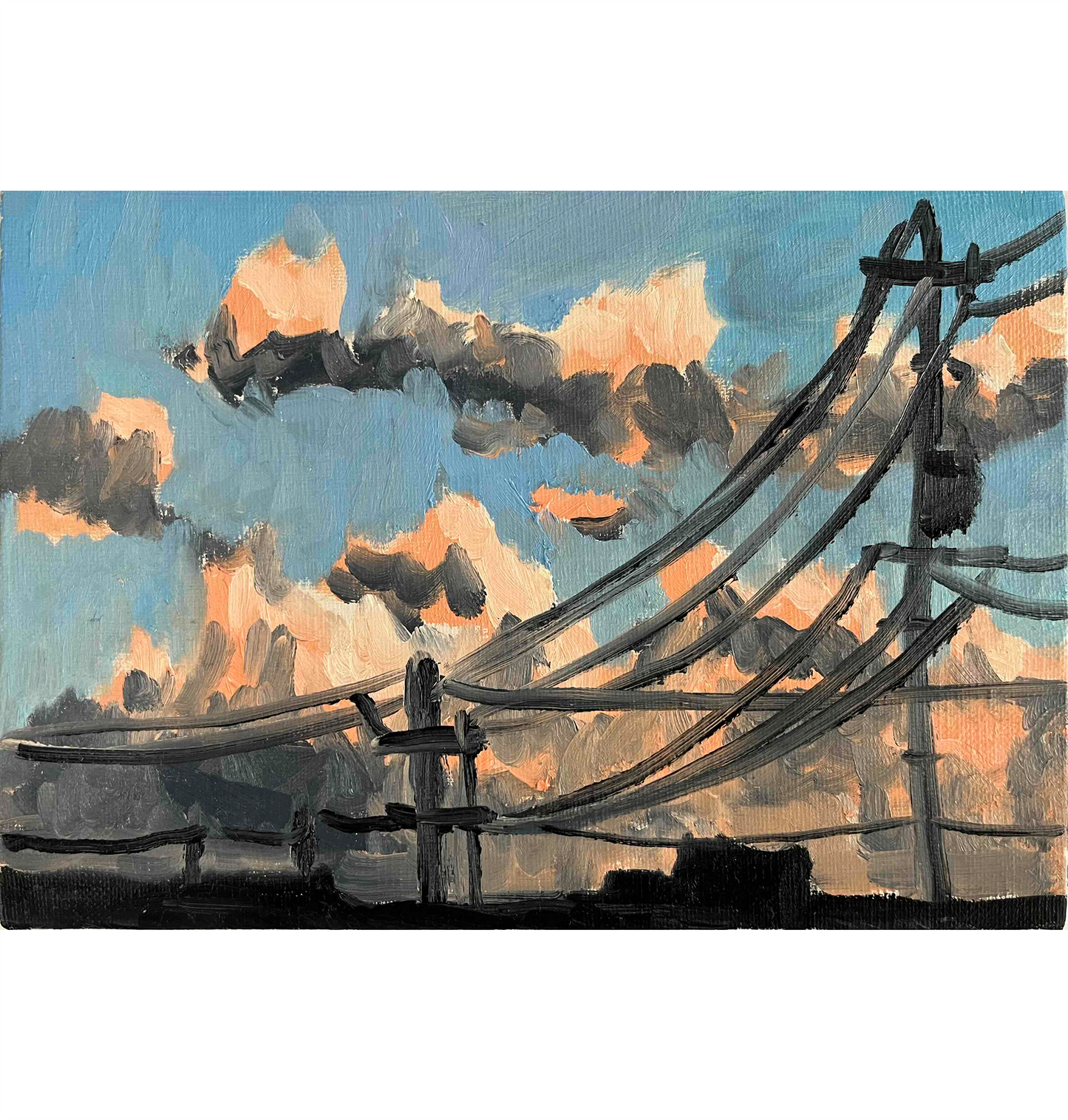 原画・油彩「朝の風景　2026613-2」絵画・サムホール （16×23㎝）アート・キャンバス