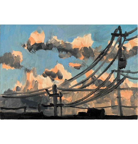 原画・油彩「朝の風景　2026613-2」絵画・サムホール （16×23㎝）アート・キャンバス