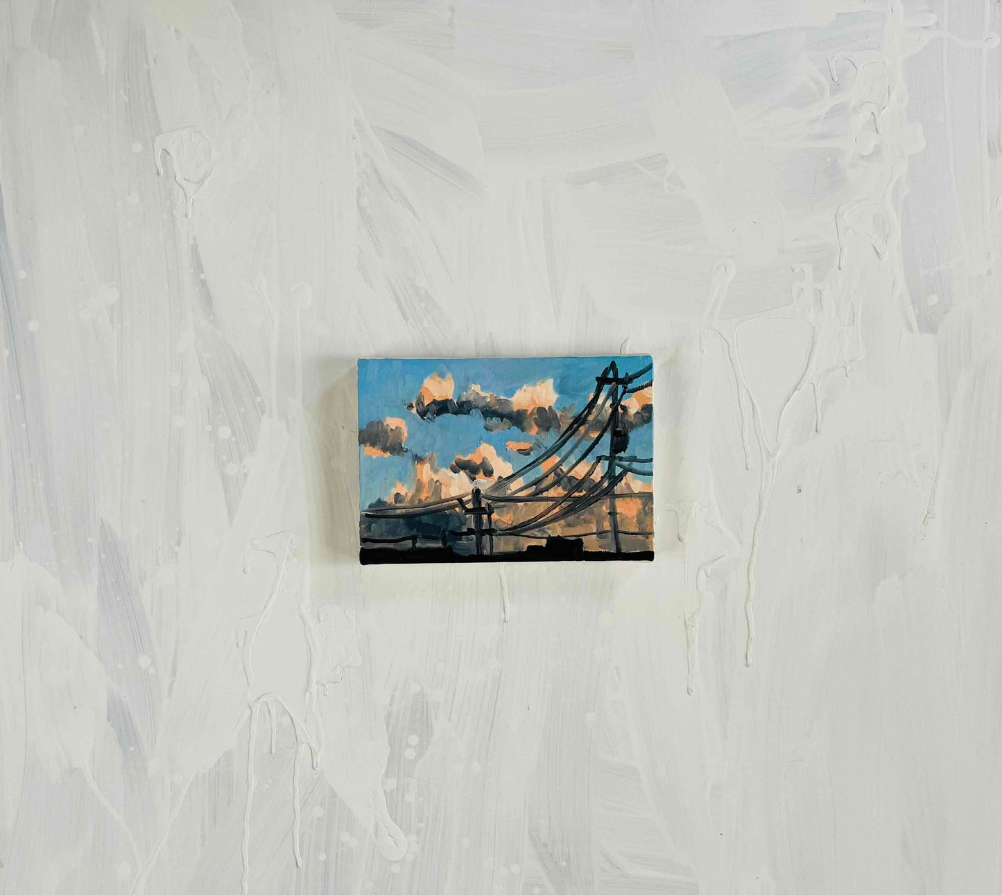 原画・油彩「朝の風景　2026613-2」絵画・サムホール （16×23㎝）アート・キャンバス