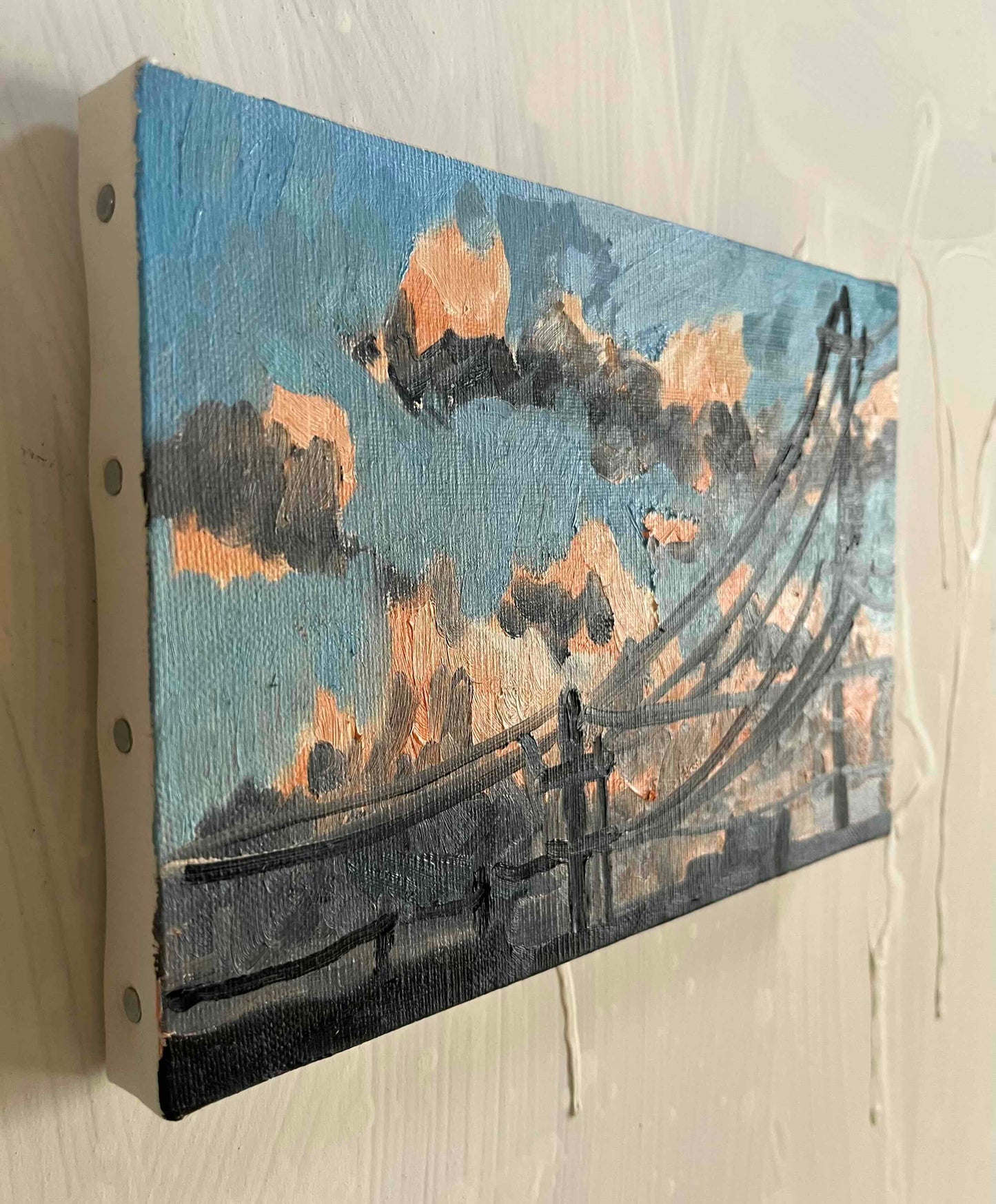 原画・油彩「朝の風景　2026613-2」絵画・サムホール （16×23㎝）アート・キャンバス