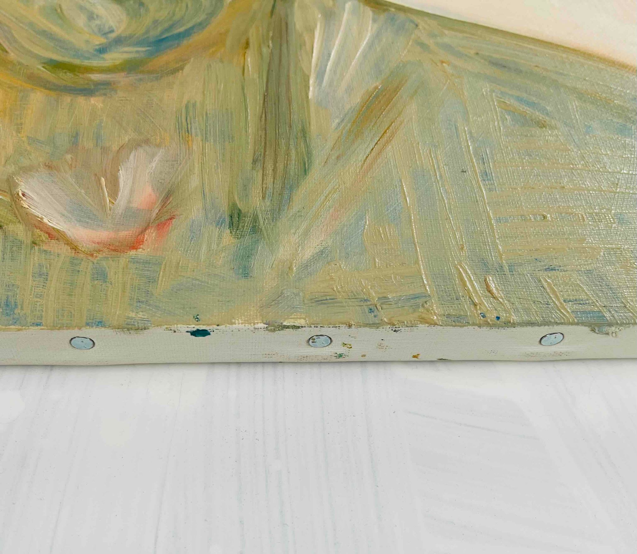 原画・油彩「ビリビリうんちだった」絵画・F8（38×46㎝）アート