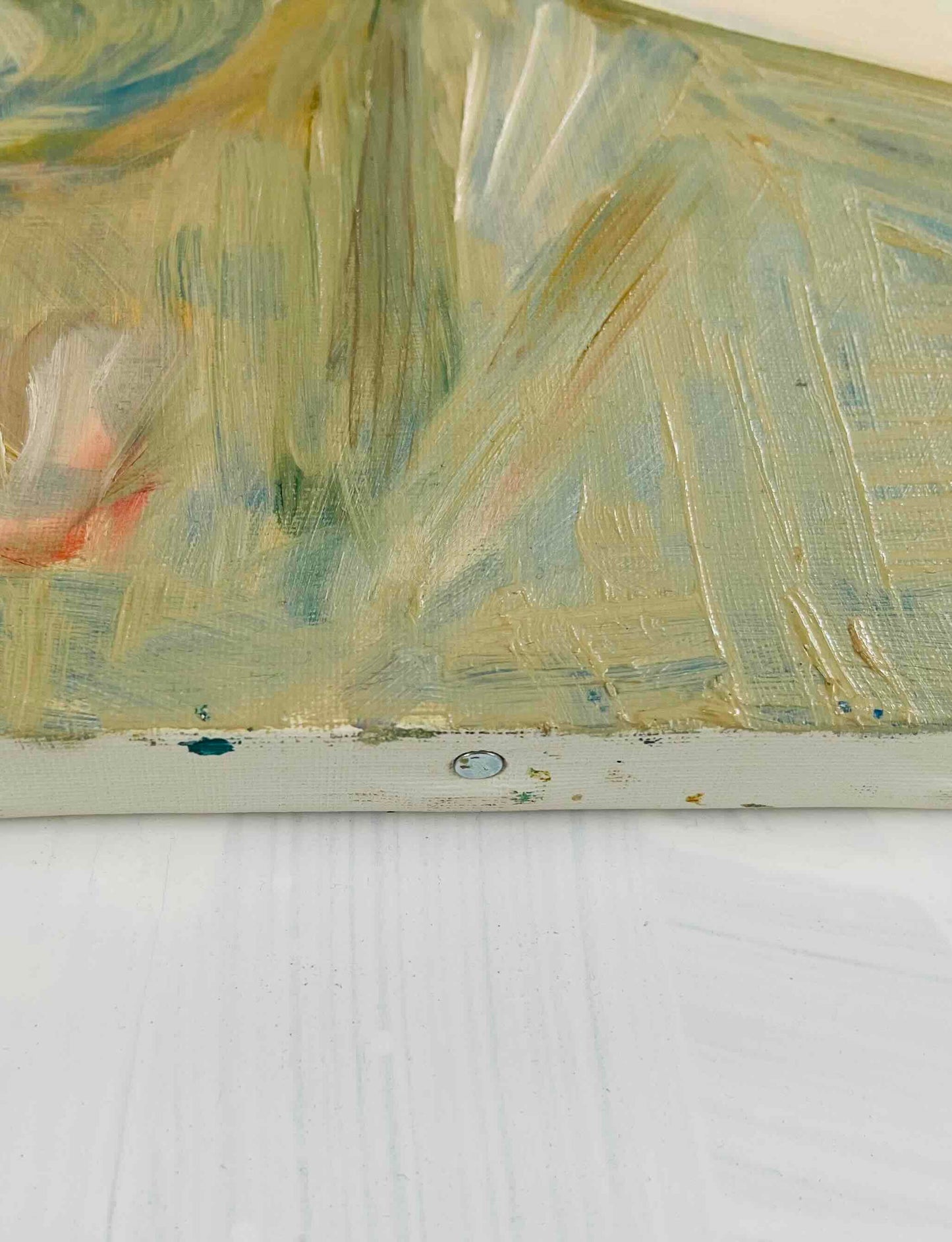 原画・油彩「ビリビリうんちだった」絵画・F8（38×46㎝）アート・キャンバス