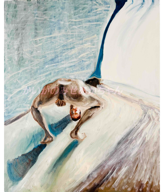 原画・油彩「しんちゃん！」絵画・F15（53×65㎝）アート・キャンバス