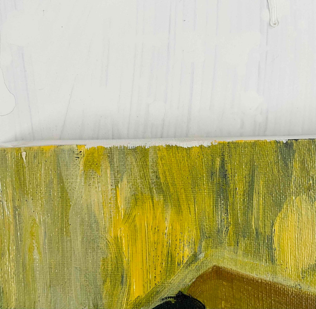 原画・油彩「痒い背中」絵画・サムホール（16×23㎝）アート・キャンバス