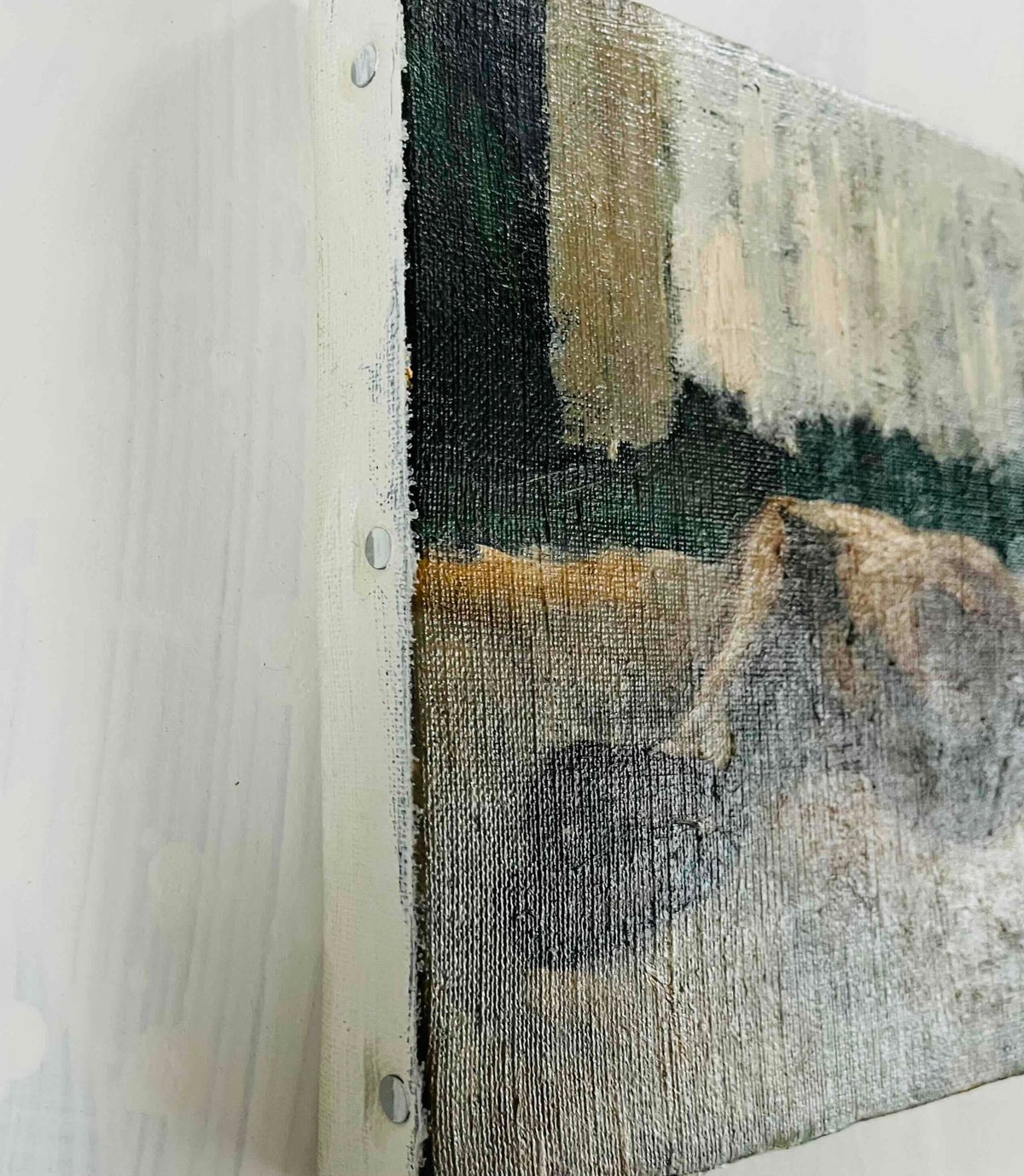 原画・油彩「真昼の光の中のヌード２」絵画・サムホール（16×23㎝）アート・キャンバス