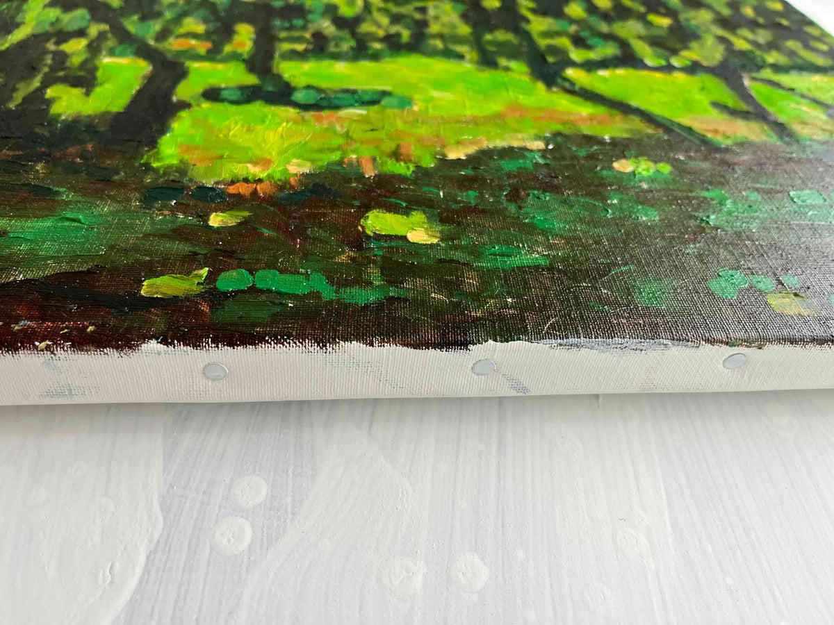 原画・油彩「木々」絵画・F6（32×41㎝）アート・キャンバス