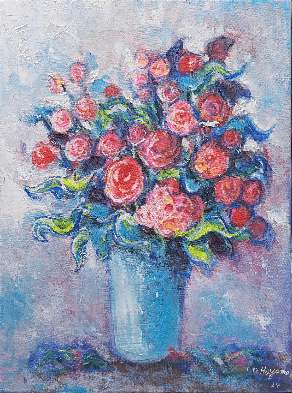 絵画の通販、購入ならFROM ARTIST/作品名:花と花瓶(2)/作家名:aryon 絵画の通販、購入ならFROM ARTIST/作品名:花と花瓶(2)/作家名:aryon