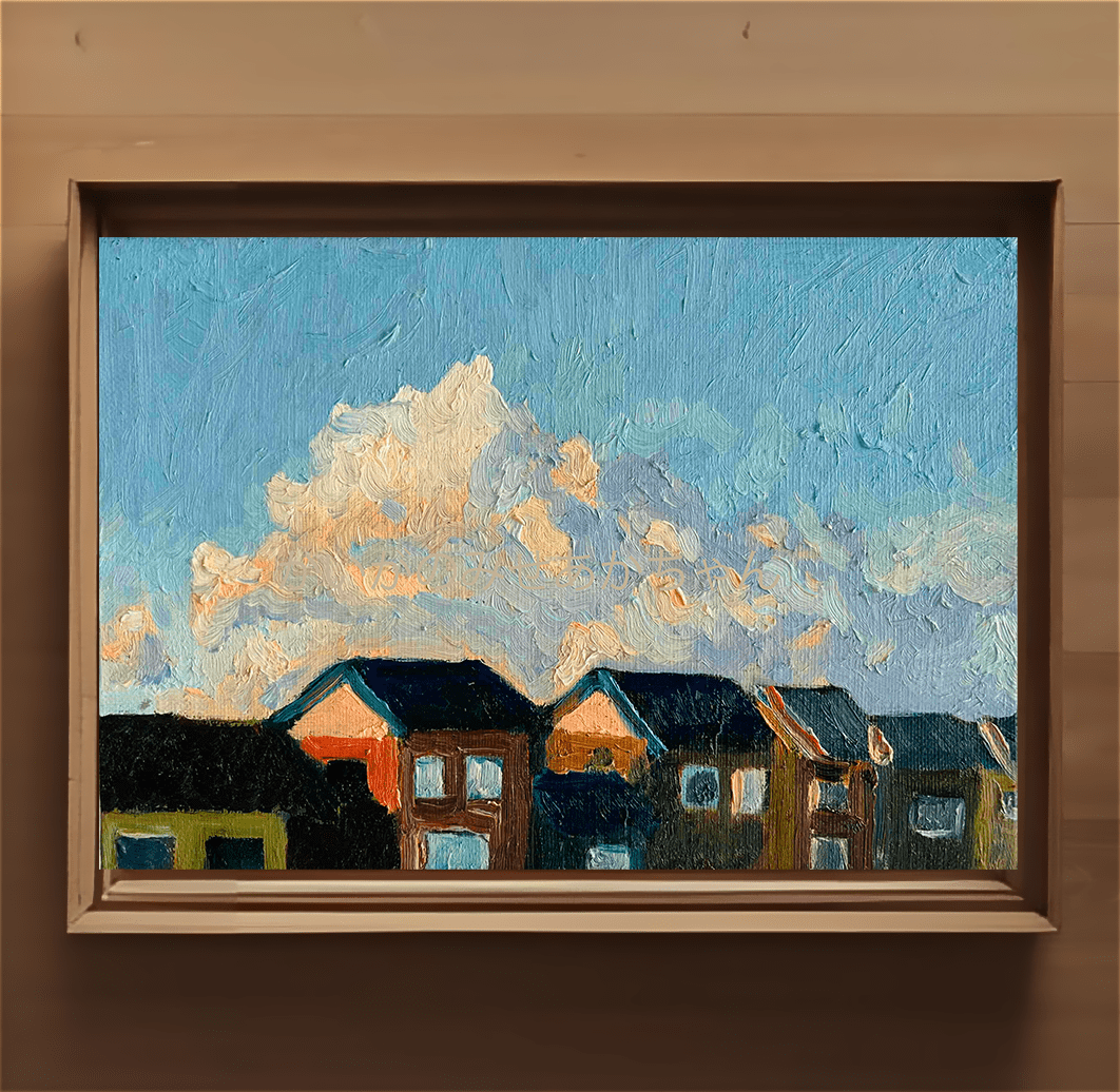 原画・油彩「朝の風景　2024」絵画・サムホール（16×23㎝）アート・キャンバス - FROM ARTIST