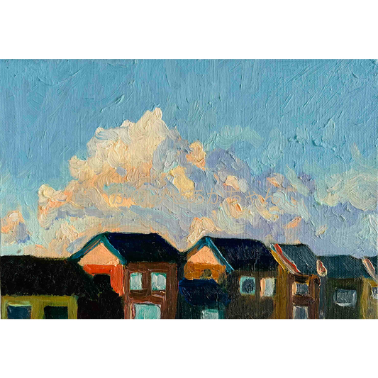原画・油彩「朝の風景　2024」絵画・サムホール（16×23㎝）アート・キャンバス - FROM ARTIST