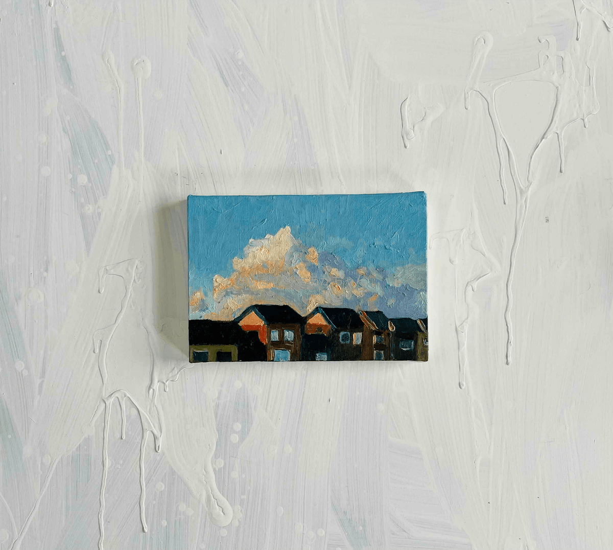 原画・油彩「朝の風景　2024」絵画・サムホール（16×23㎝）アート・キャンバス - FROM ARTIST