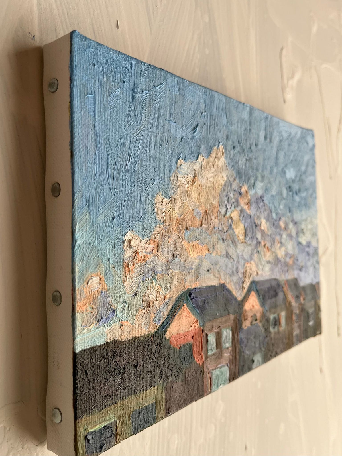 原画・油彩「朝の風景　2024」絵画・サムホール（16×23㎝）アート・キャンバス - FROM ARTIST