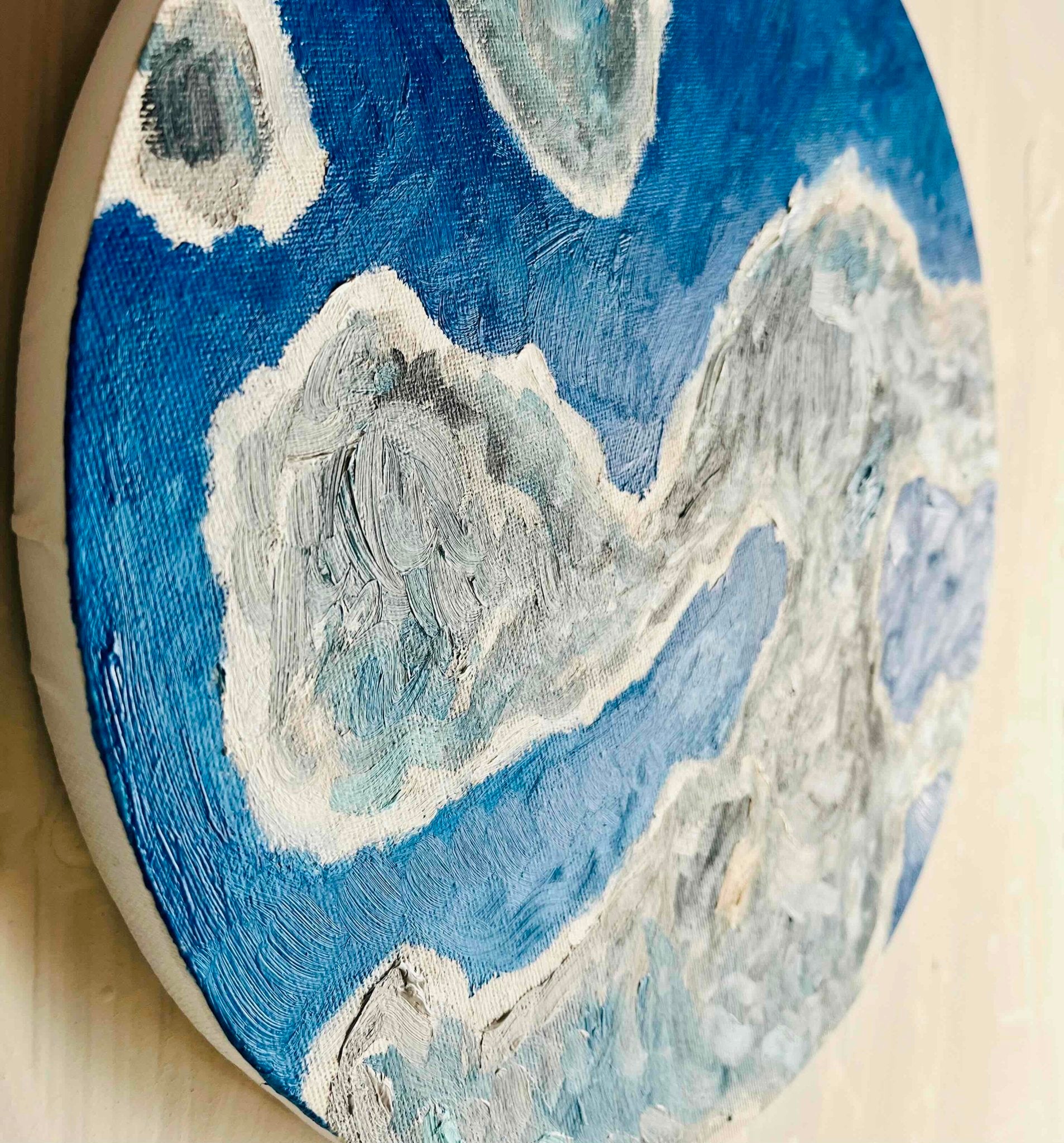 原画・油彩「野生の雲　20252」絵画・直径30㎝・アート・丸形キャンバス - FROM ARTIST