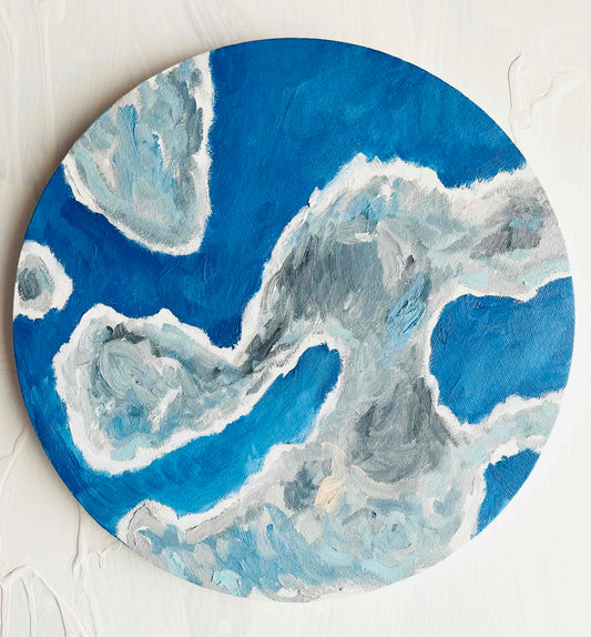 原画・油彩「野生の雲　20252」絵画・直径30㎝・アート・丸形キャンバス - FROM ARTIST