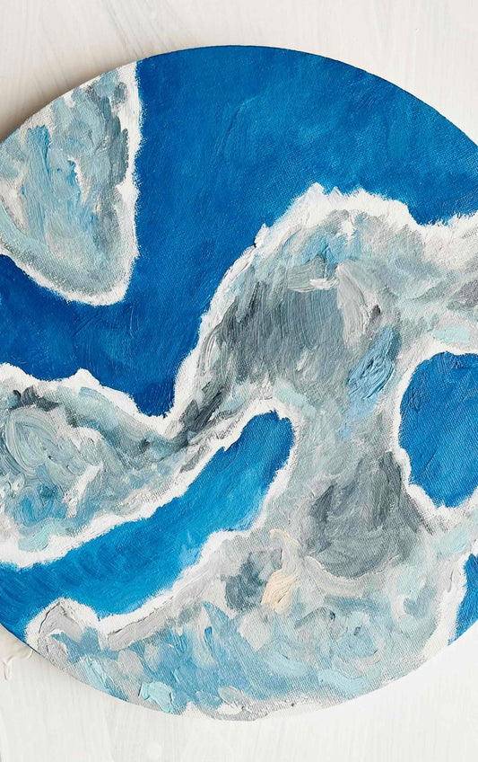 原画・油彩「野生の雲　20252」絵画・直径30㎝・アート・丸形キャンバス - FROM ARTIST
